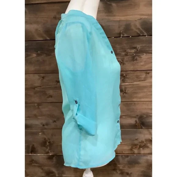 NWT Women’s No Boundaries Sheer Blouse - Picture 3 of 7